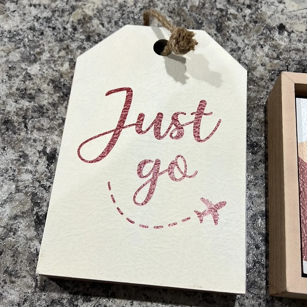 Ashland Home Decor Wooden Signs Just Go To Travel Is To Live Frame Wanderlust - Picture 2 of 11
